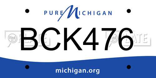 BCK476 Michigan License Plate