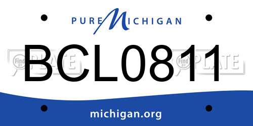 BCL0811 Michigan License Plate