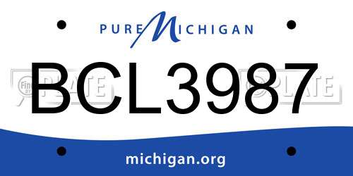 BCL3987 Michigan License Plate