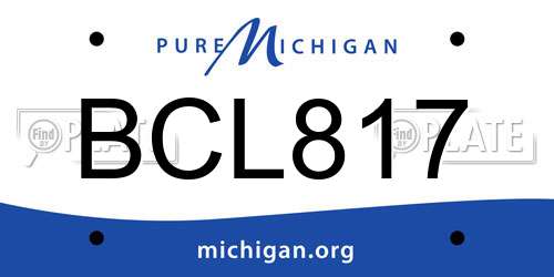 BCL817 Michigan License Plate