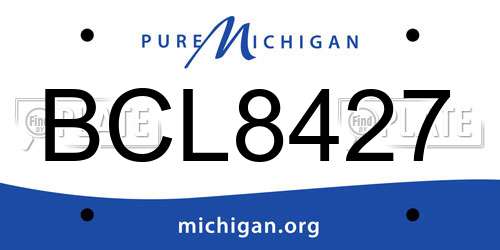 BCL8427 Michigan License Plate