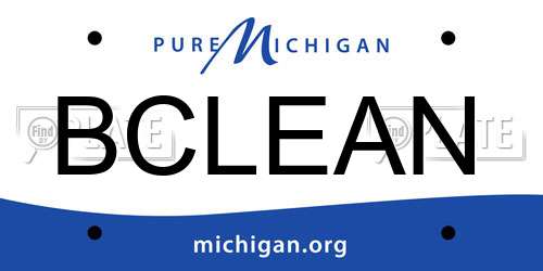 BCLEAN Michigan License Plate