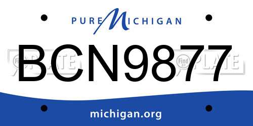BCN9877 Michigan License Plate