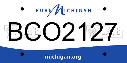 BCO2127 Michigan License Plate