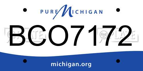 BCO7172 Michigan License Plate
