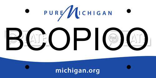BCOPIOO Michigan License Plate