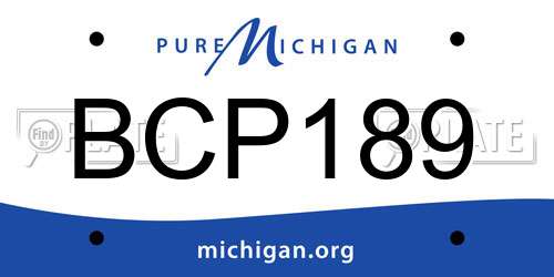 BCP189 Michigan License Plate