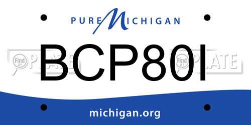 BCP80I Michigan License Plate