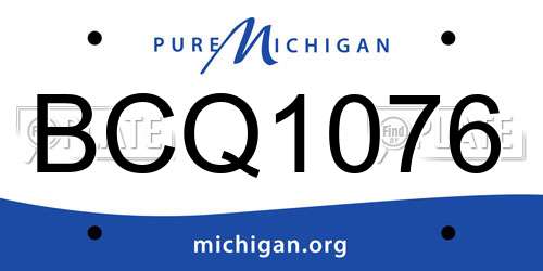 BCQ1076 Michigan License Plate