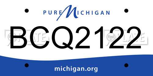 BCQ2122 Michigan License Plate