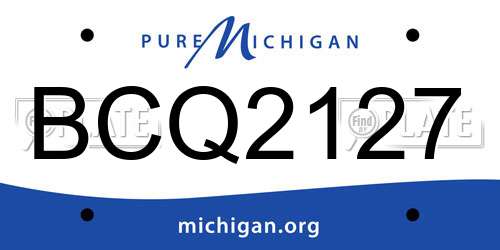 BCQ2127 Michigan License Plate