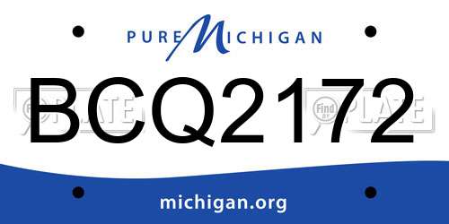 BCQ2172 Michigan License Plate
