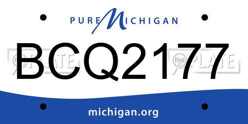 BCQ2177 Michigan License Plate