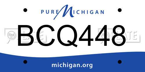 BCQ448 Michigan License Plate