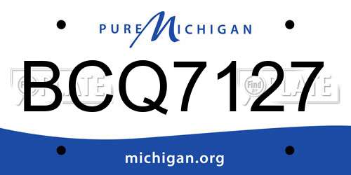 BCQ7127 Michigan License Plate