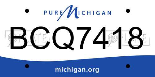 BCQ7418 Michigan License Plate