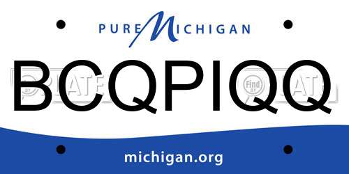 BCQPIQQ Michigan License Plate