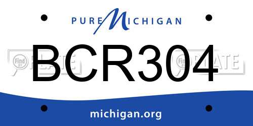 BCR304 Michigan License Plate
