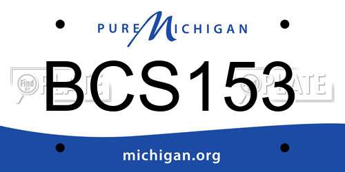 BCS153 Michigan License Plate