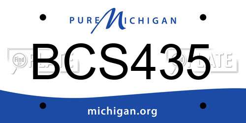 BCS435 Michigan License Plate