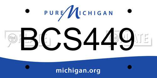 BCS449 Michigan License Plate