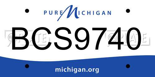 BCS9740 Michigan License Plate