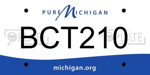 BCT210 Michigan License Plate