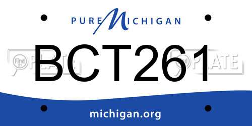 BCT261 Michigan License Plate