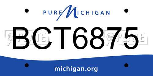 BCT6875 Michigan License Plate