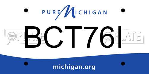 BCT76I Michigan License Plate