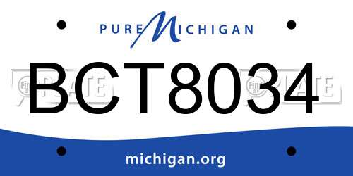 BCT8034 Michigan License Plate