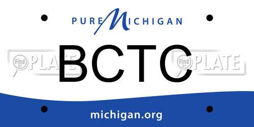 BCTC Michigan License Plate