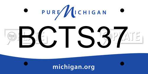 BCTS37 Michigan License Plate