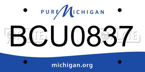 BCU0837 Michigan License Plate