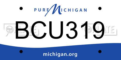 BCU319 Michigan License Plate