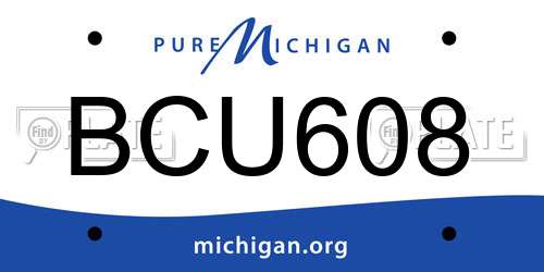 BCU608 Michigan License Plate
