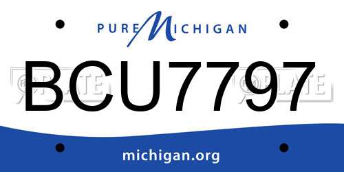 BCU7797 Michigan License Plate