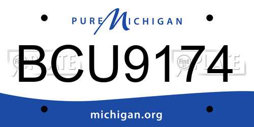BCU9174 Michigan License Plate