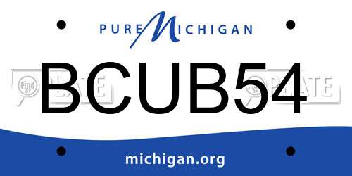 BCUB54 Michigan License Plate