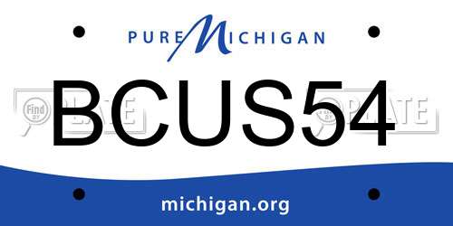 BCUS54 Michigan License Plate
