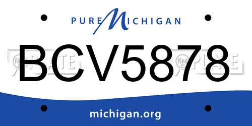 BCV5878 Michigan License Plate