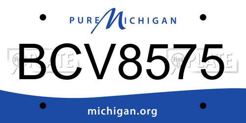 BCV8575 Michigan License Plate