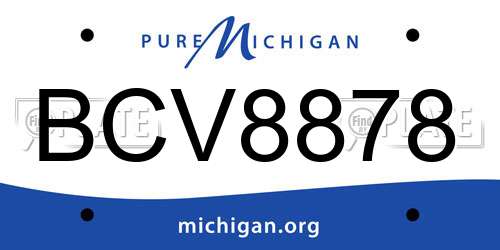 BCV8878 Michigan License Plate