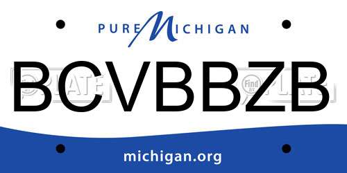 BCVBBZB Michigan License Plate