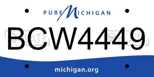 BCW4449 Michigan License Plate