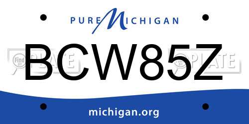 BCW85Z Michigan License Plate