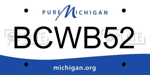 BCWB52 Michigan License Plate