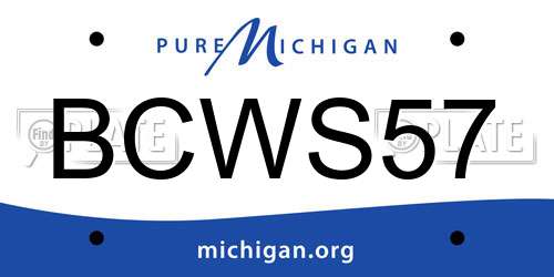 BCWS57 Michigan License Plate
