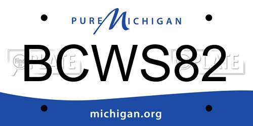 BCWS82 Michigan License Plate