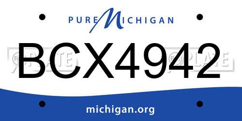 BCX4942 Michigan License Plate